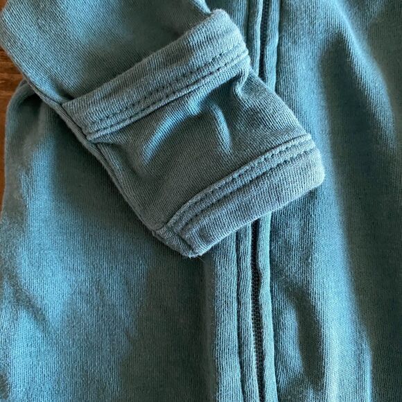 Kate Quinn Solid Teal Footed Sleeper/Romper Newborn - Picture 6 of 8